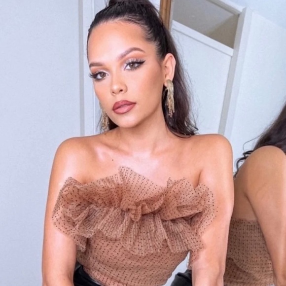 zara tulle stapless crop top - Picture 6 of 6